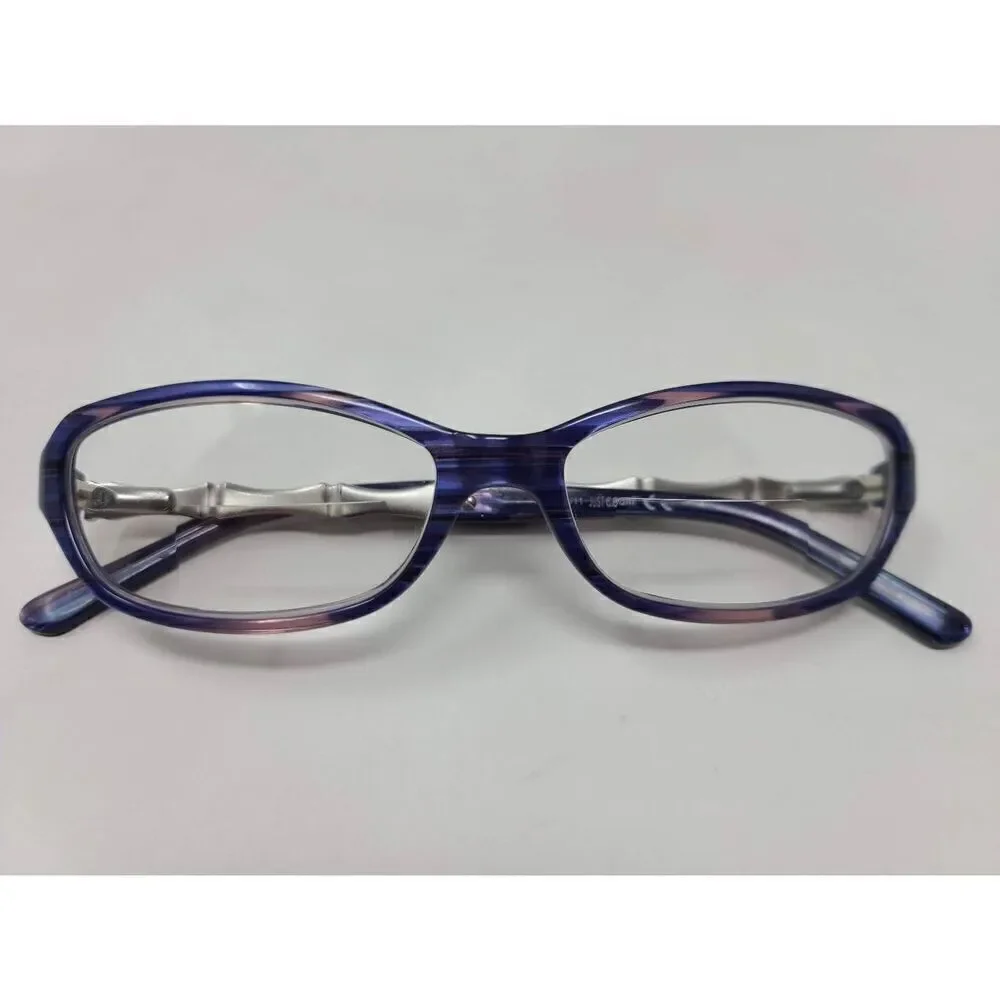 JUST CAVALLI WOMENS EYEGLASSES FRAMES BLUE SILVER CRYSTAL 53 15 135